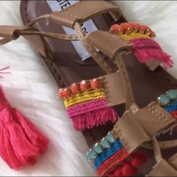 Steve Madden Multicolor Gladiator Tassel Sandals - Picture 7 of 8